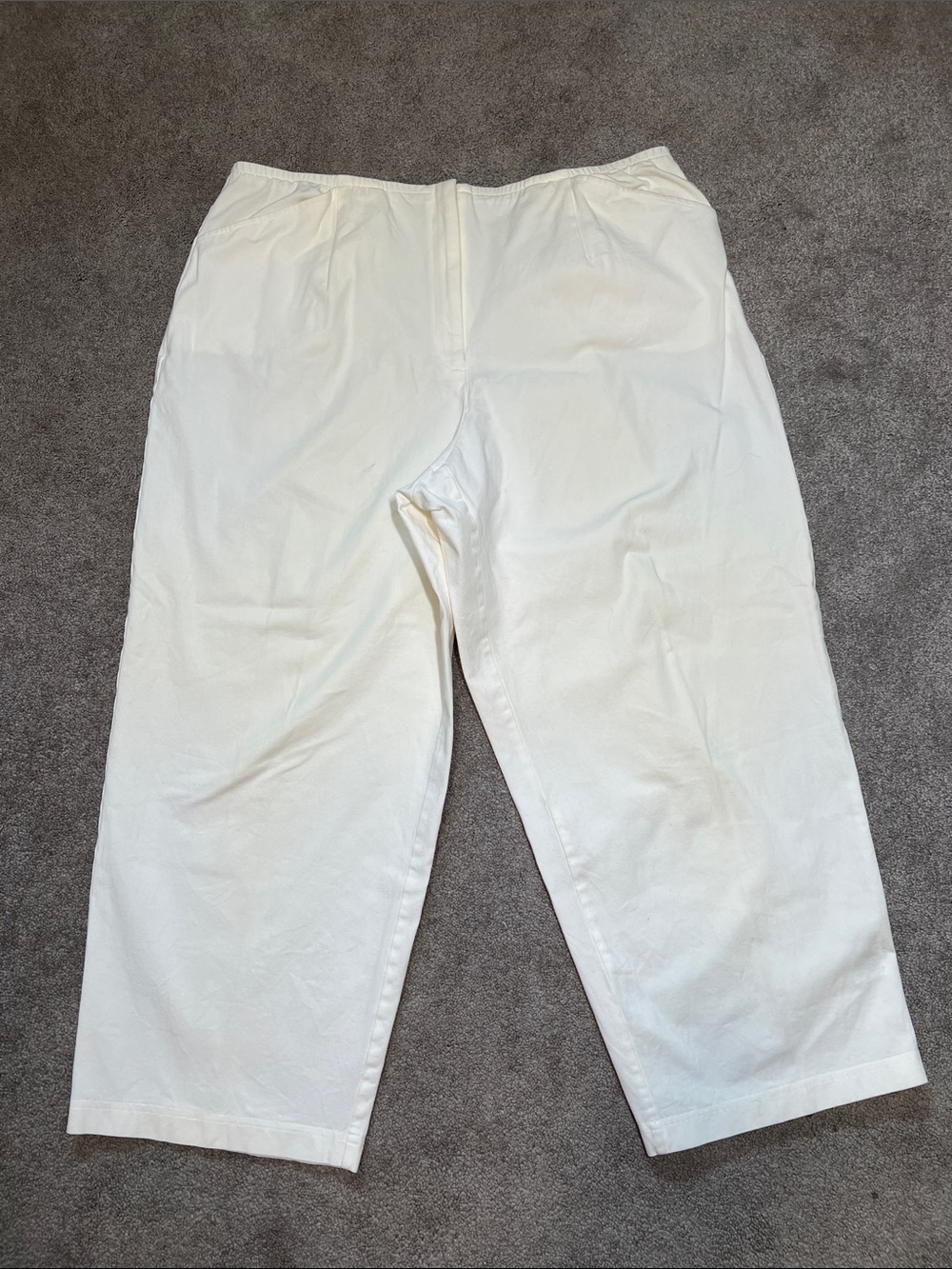 Eileen Fisher Capri Pants Cream Cotton Lycra Size 1X